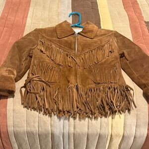 Vtg Saks Fifth Avenue Kids Fringed Western Jacket